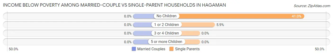 Income Below Poverty Among Married-Couple vs Single-Parent Households in Hagaman