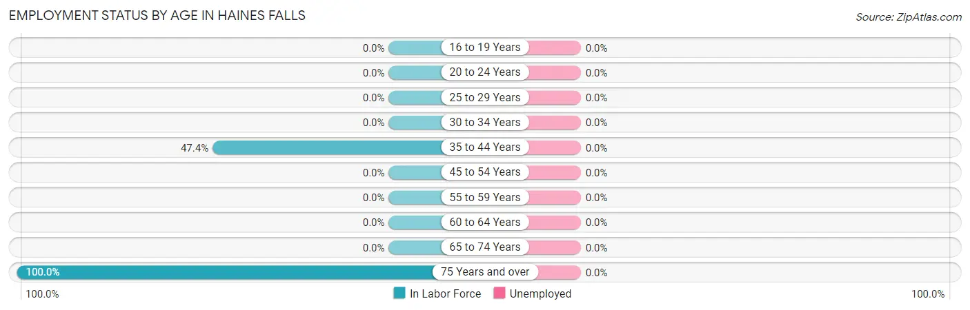 Employment Status by Age in Haines Falls