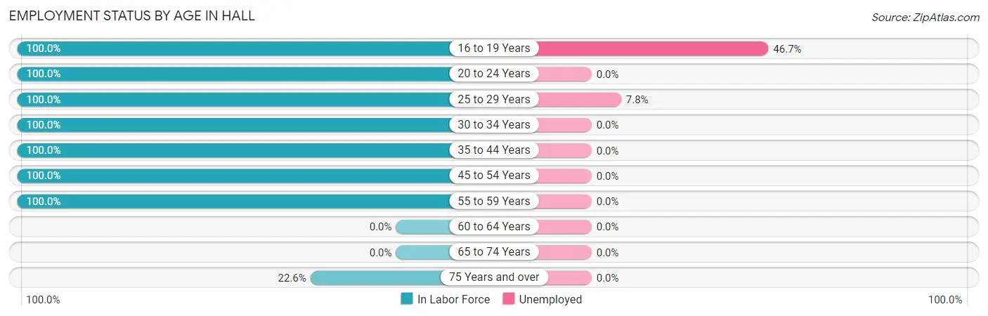 Employment Status by Age in Hall