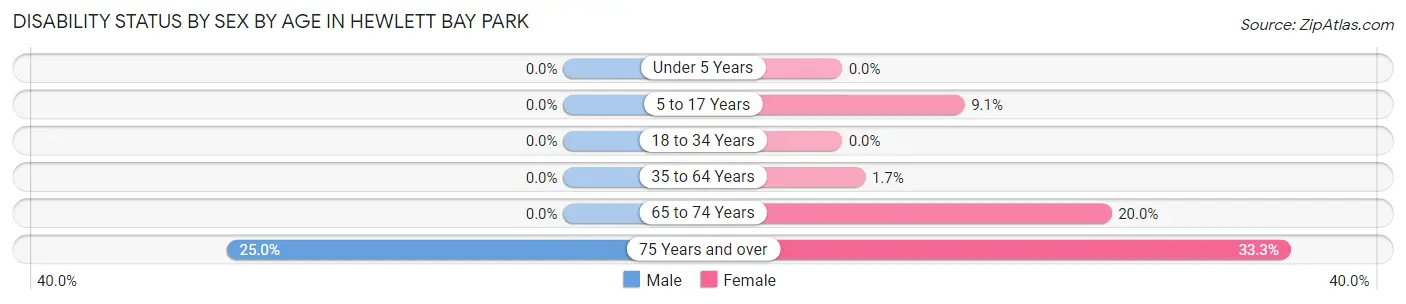 Disability Status by Sex by Age in Hewlett Bay Park
