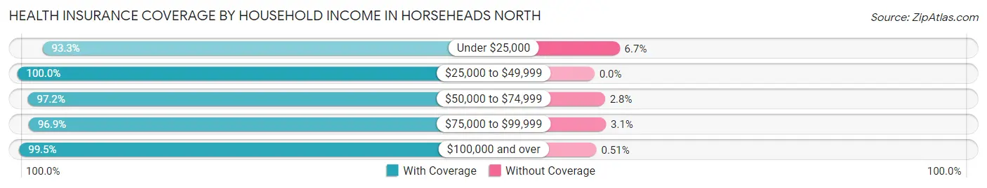 Health Insurance Coverage by Household Income in Horseheads North
