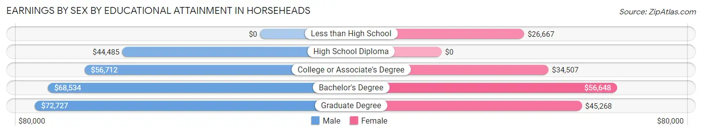 Earnings by Sex by Educational Attainment in Horseheads