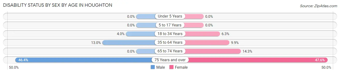 Disability Status by Sex by Age in Houghton