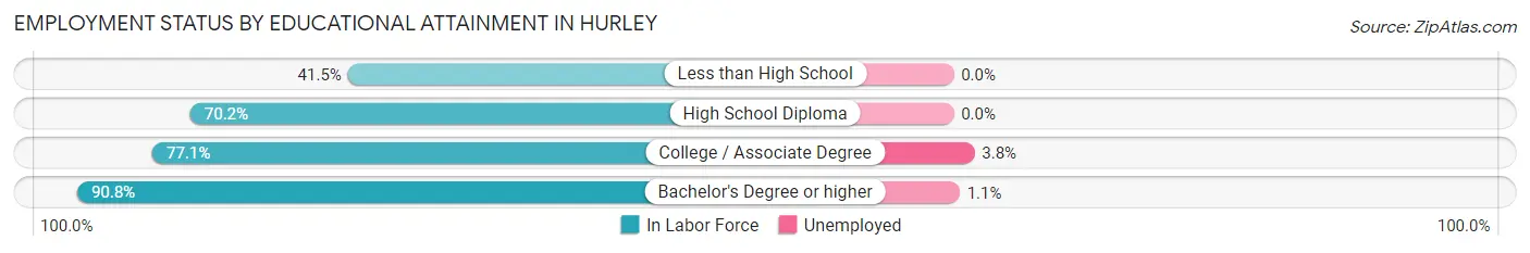 Employment Status by Educational Attainment in Hurley