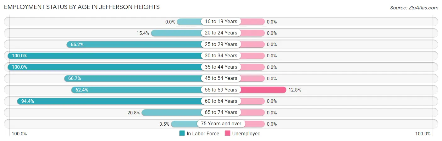 Employment Status by Age in Jefferson Heights