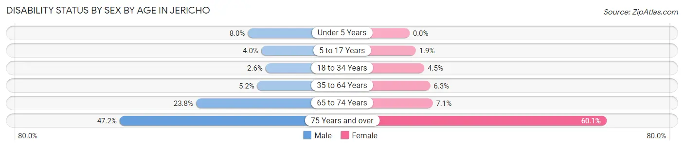 Disability Status by Sex by Age in Jericho