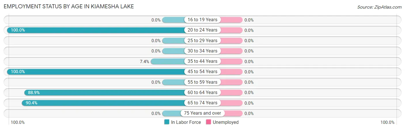 Employment Status by Age in Kiamesha Lake