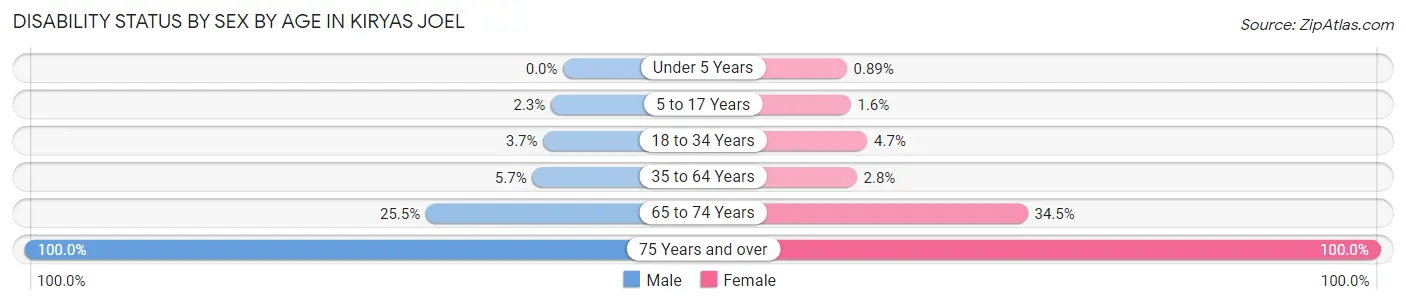 Disability Status by Sex by Age in Kiryas Joel