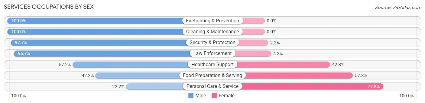 Services Occupations by Sex in Lake Grove