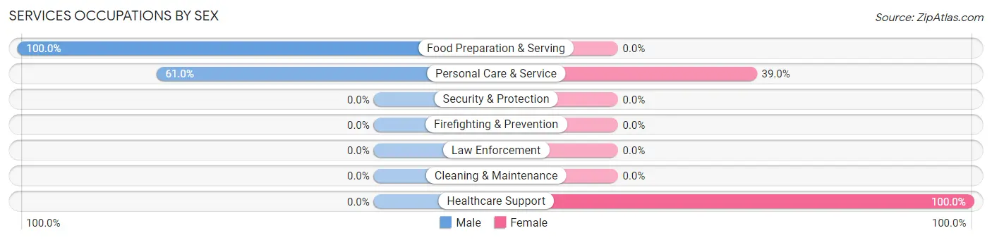 Services Occupations by Sex in Lake Success