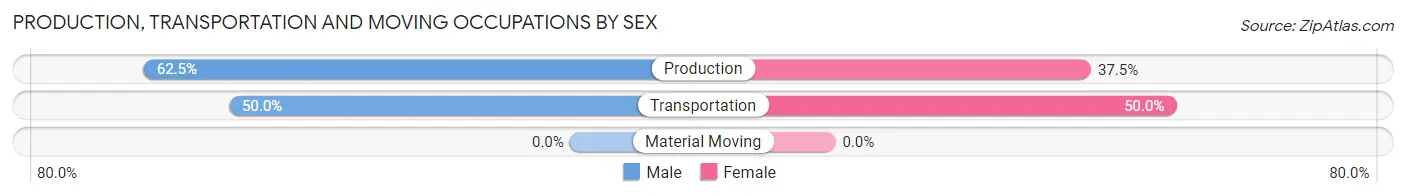 Production, Transportation and Moving Occupations by Sex in Laurens