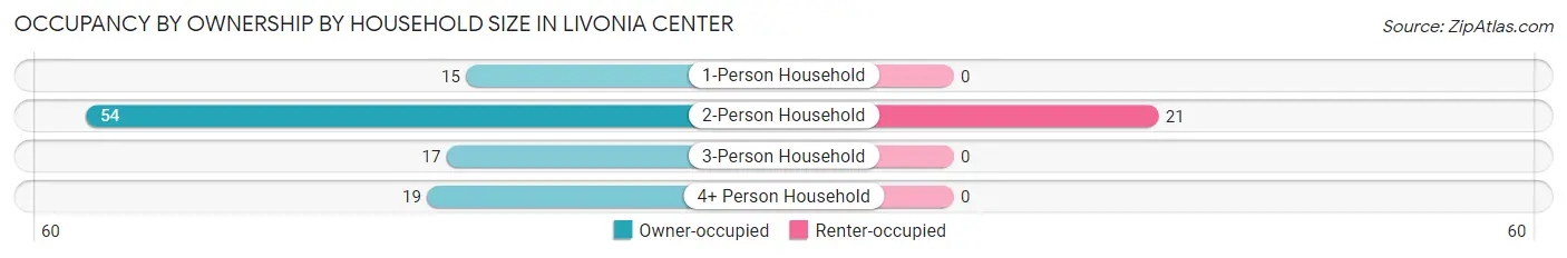 Occupancy by Ownership by Household Size in Livonia Center
