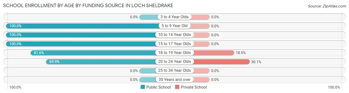 School Enrollment by Age by Funding Source in Loch Sheldrake
