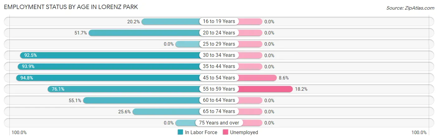 Employment Status by Age in Lorenz Park