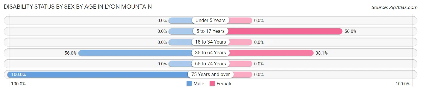 Disability Status by Sex by Age in Lyon Mountain