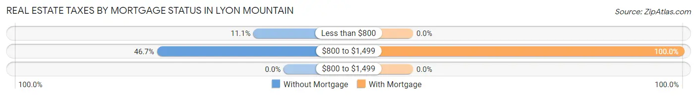 Real Estate Taxes by Mortgage Status in Lyon Mountain