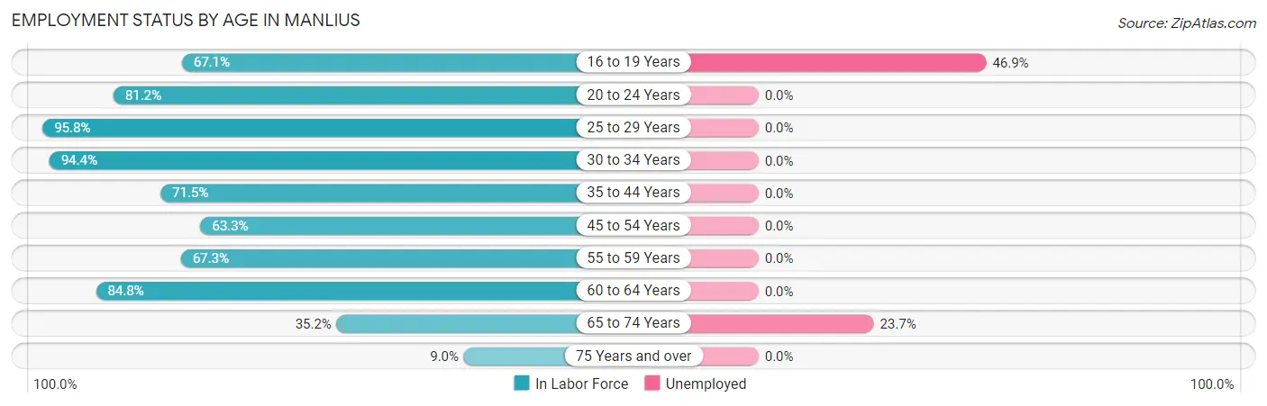 Employment Status by Age in Manlius