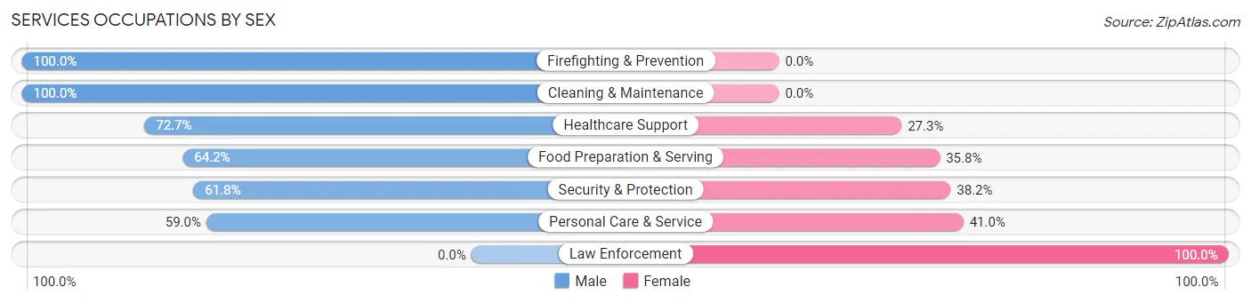 Services Occupations by Sex in Manorhaven
