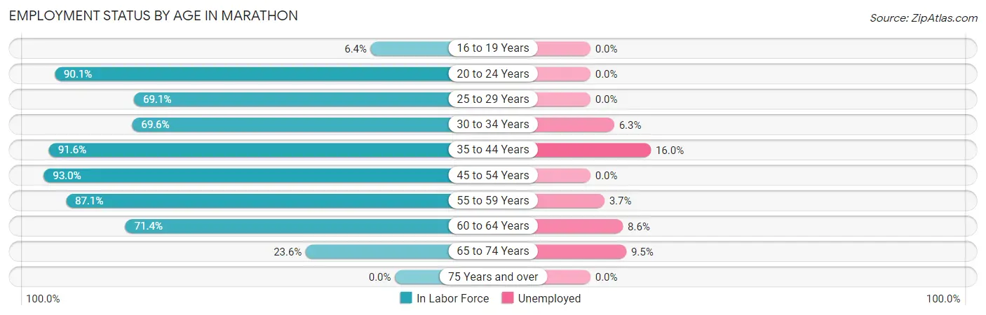 Employment Status by Age in Marathon