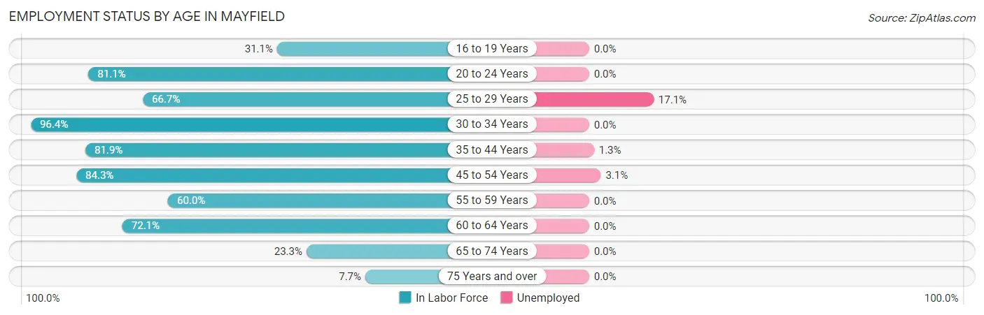 Employment Status by Age in Mayfield