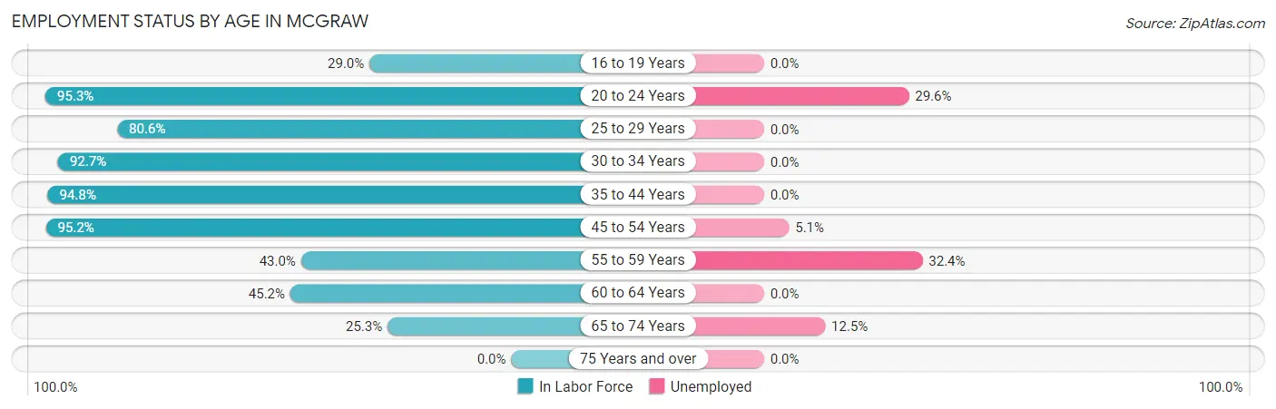 Employment Status by Age in McGraw