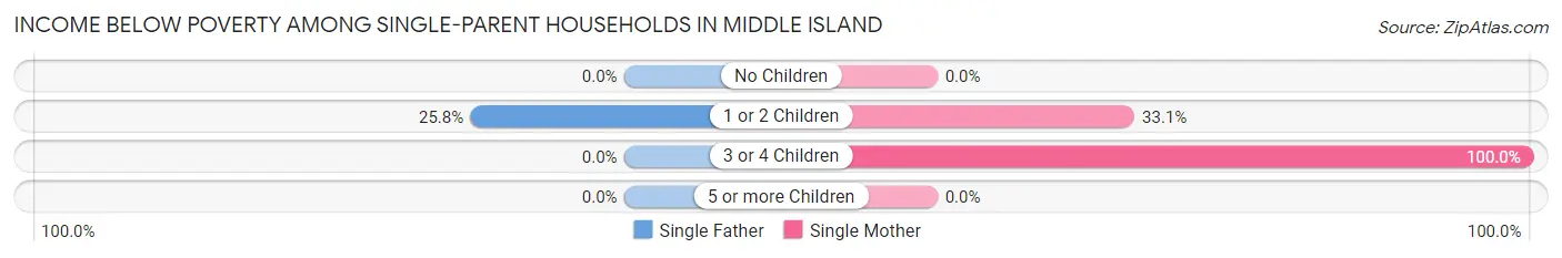 Income Below Poverty Among Single-Parent Households in Middle Island