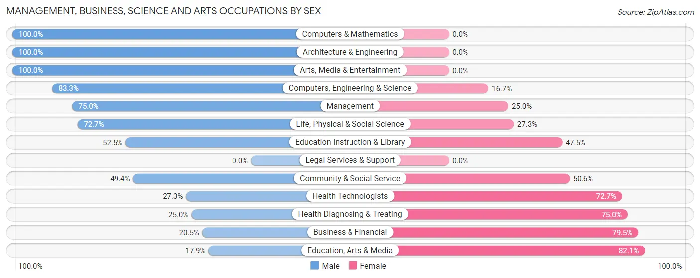 Management, Business, Science and Arts Occupations by Sex in Minetto