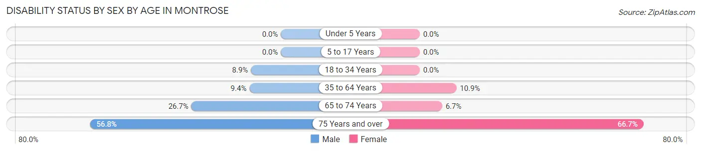 Disability Status by Sex by Age in Montrose