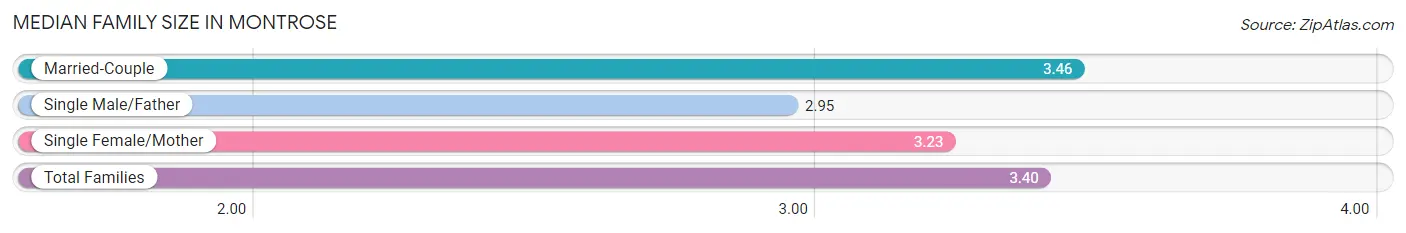 Median Family Size in Montrose