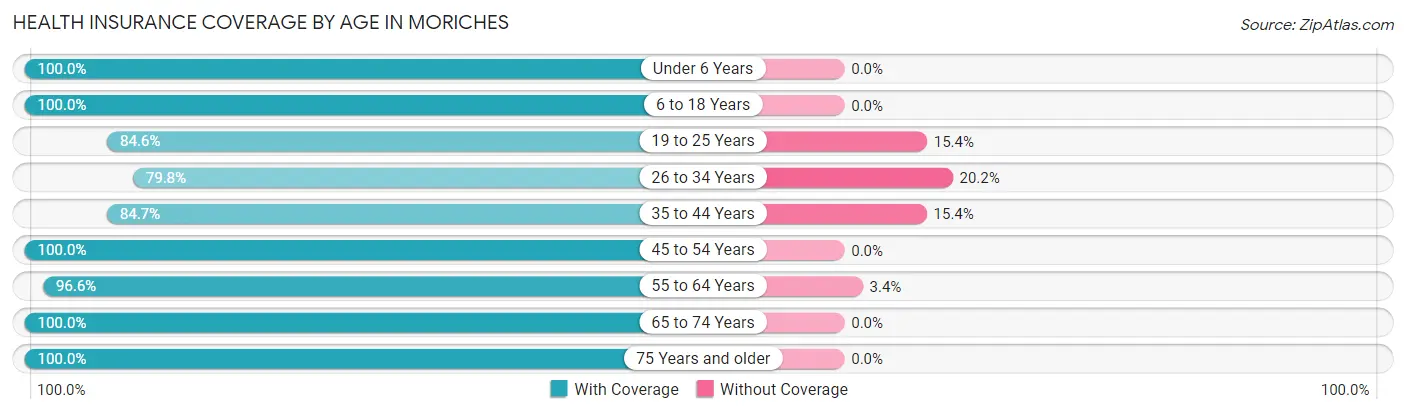 Health Insurance Coverage by Age in Moriches