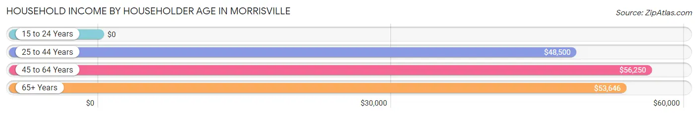 Household Income by Householder Age in Morrisville