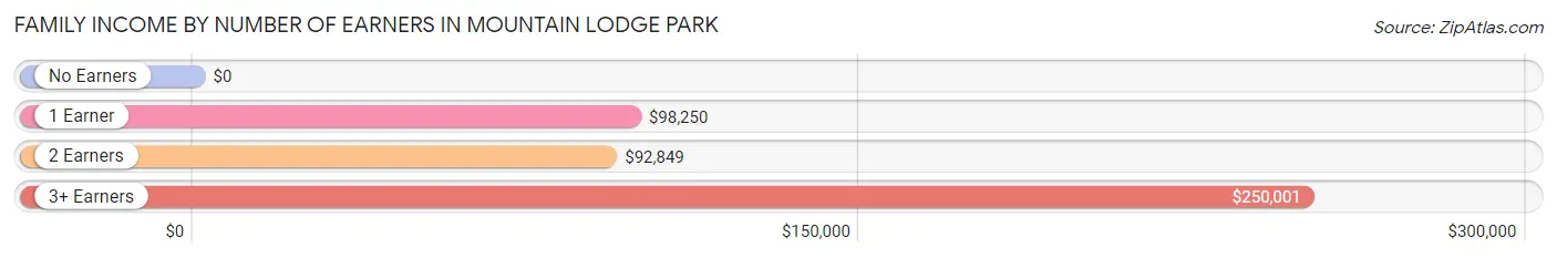 Family Income by Number of Earners in Mountain Lodge Park