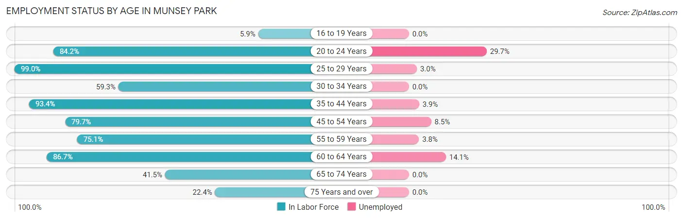 Employment Status by Age in Munsey Park