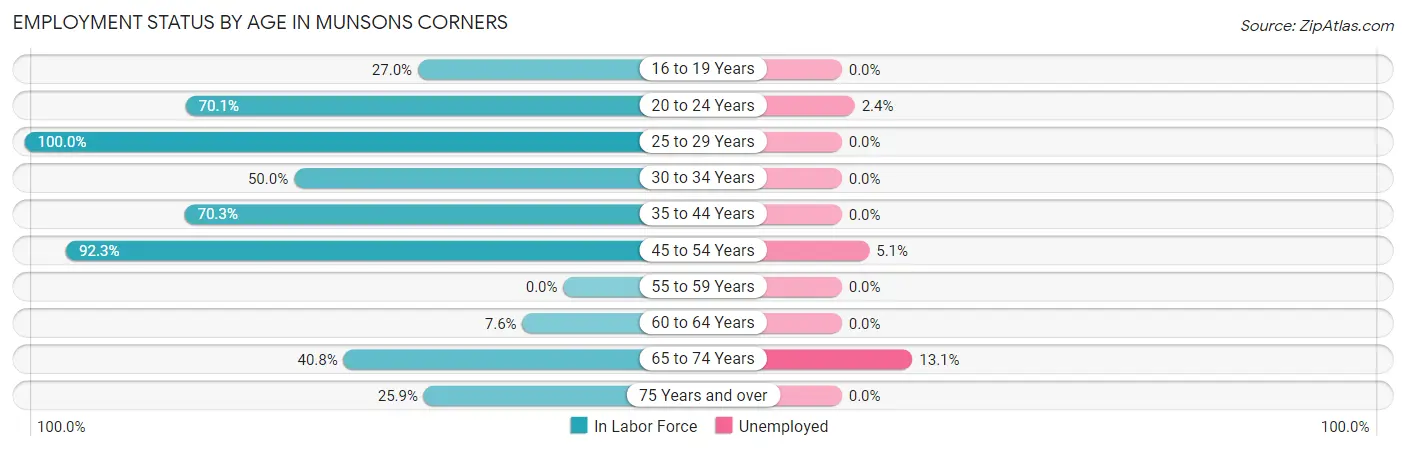 Employment Status by Age in Munsons Corners