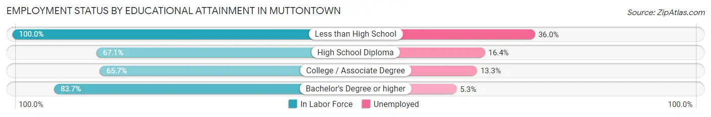 Employment Status by Educational Attainment in Muttontown