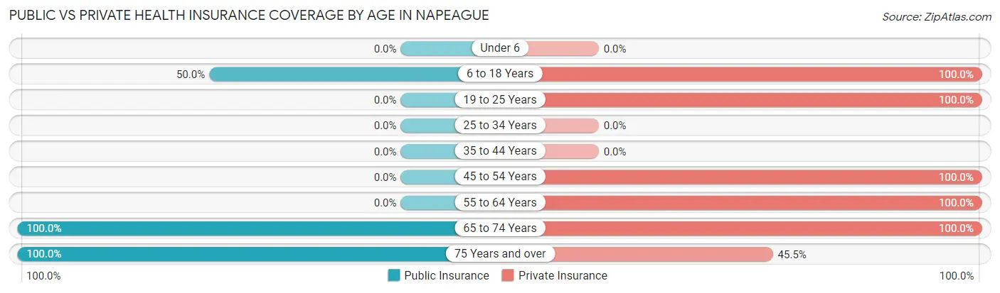 Public vs Private Health Insurance Coverage by Age in Napeague