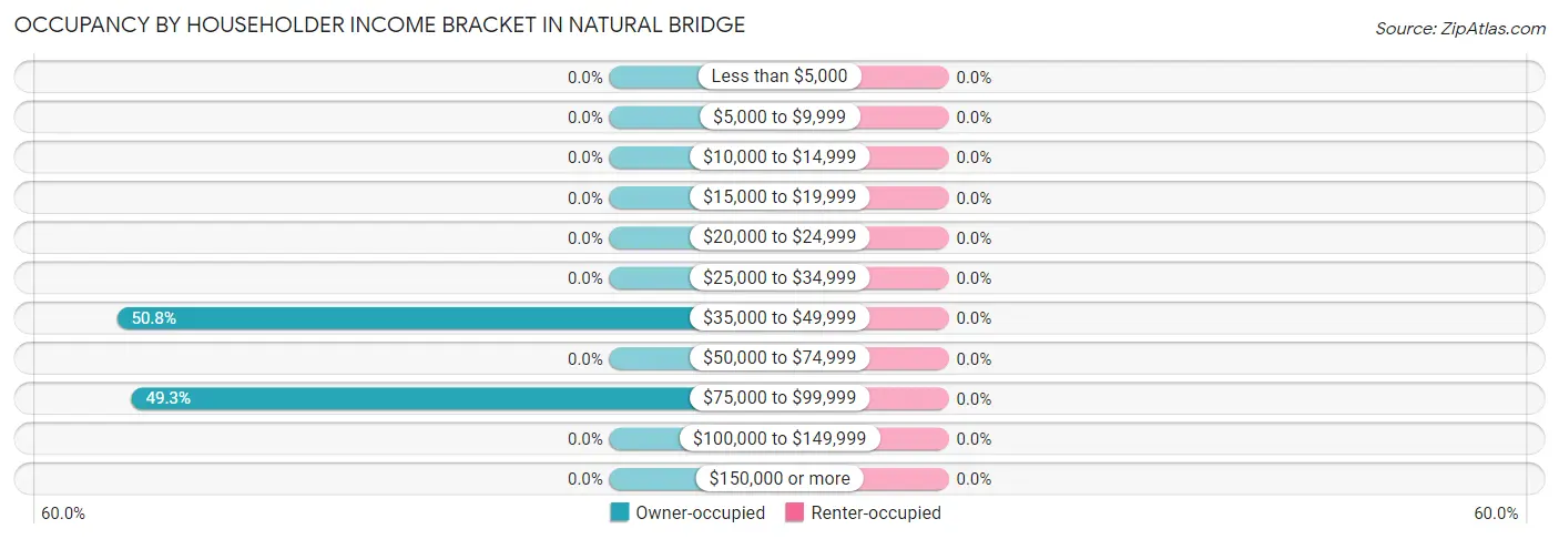 Occupancy by Householder Income Bracket in Natural Bridge