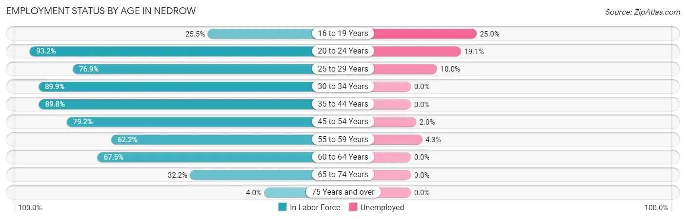 Employment Status by Age in Nedrow
