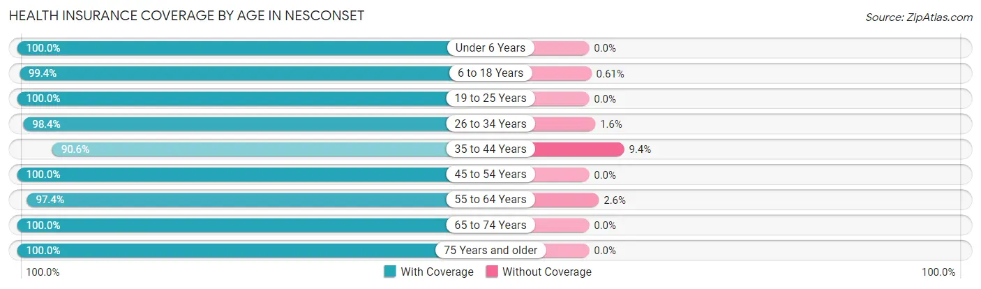 Health Insurance Coverage by Age in Nesconset