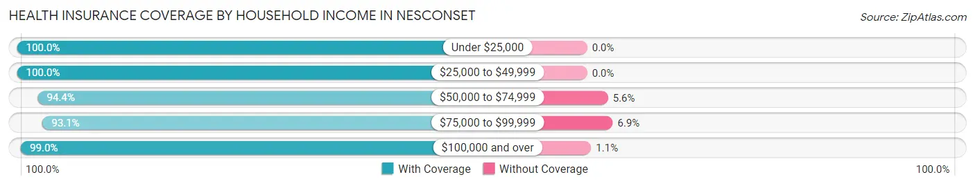 Health Insurance Coverage by Household Income in Nesconset