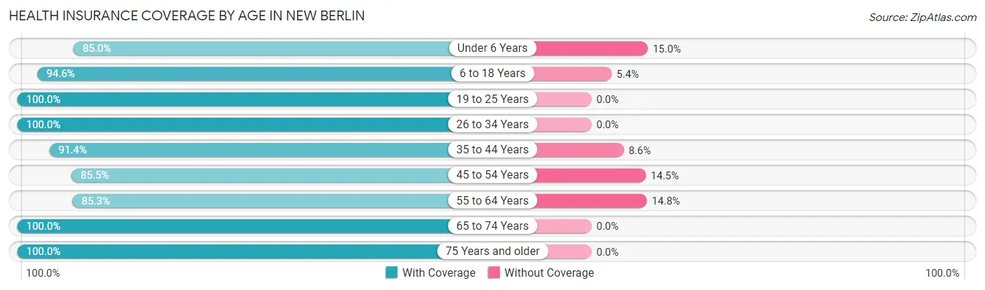 Health Insurance Coverage by Age in New Berlin
