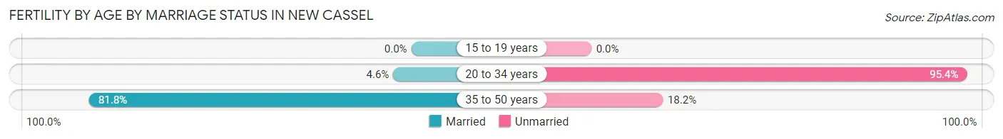 Female Fertility by Age by Marriage Status in New Cassel