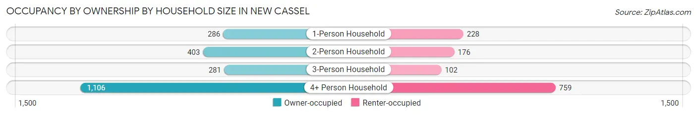 Occupancy by Ownership by Household Size in New Cassel
