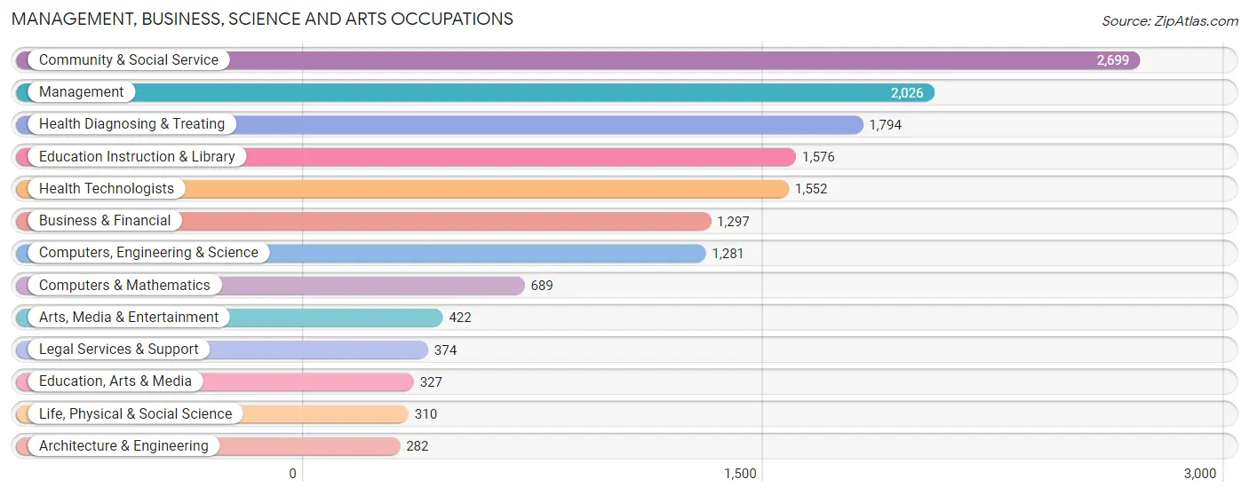 Management, Business, Science and Arts Occupations in New City