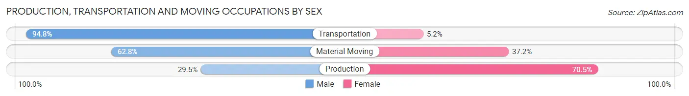 Production, Transportation and Moving Occupations by Sex in New Hyde Park