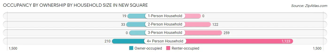 Occupancy by Ownership by Household Size in New Square