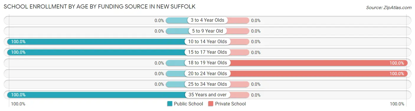 School Enrollment by Age by Funding Source in New Suffolk