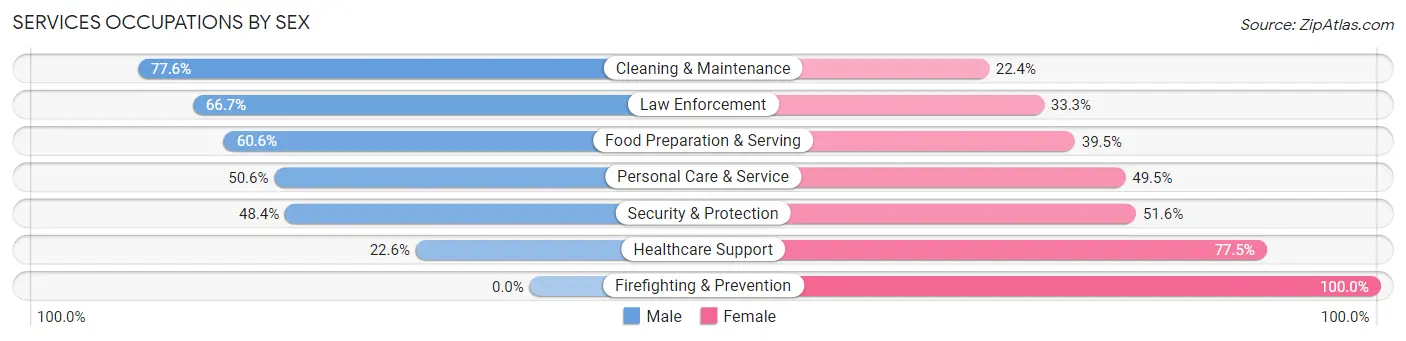 Services Occupations by Sex in North Bellport
