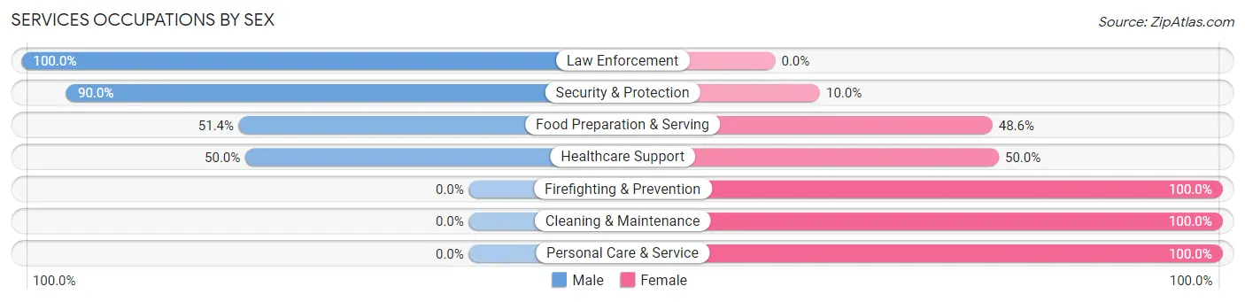 Services Occupations by Sex in North Hornell