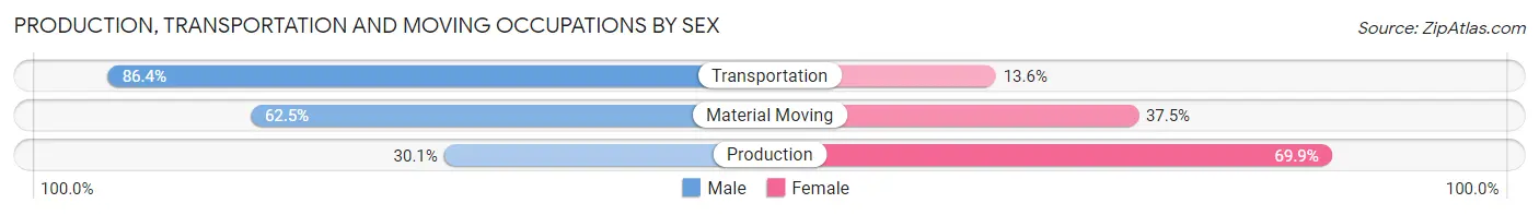 Production, Transportation and Moving Occupations by Sex in North New Hyde Park